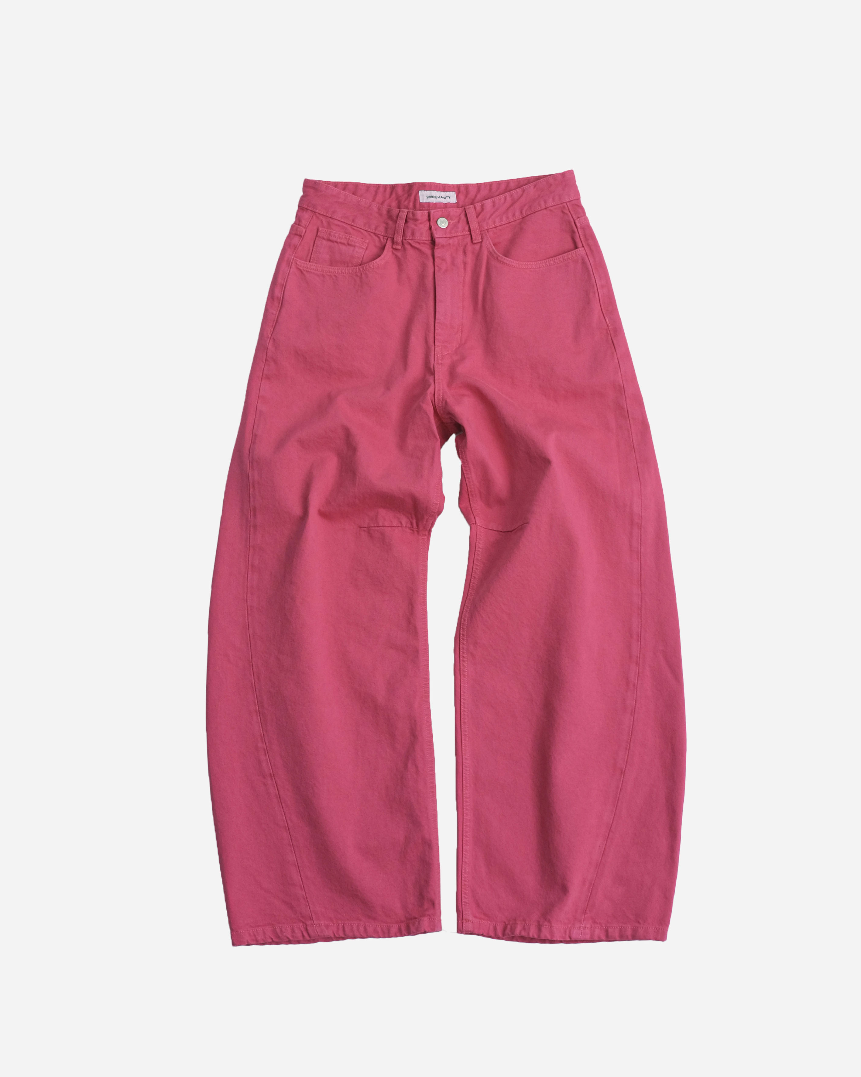 CURVED SULFUR DYED DENIM (HOT PINK)