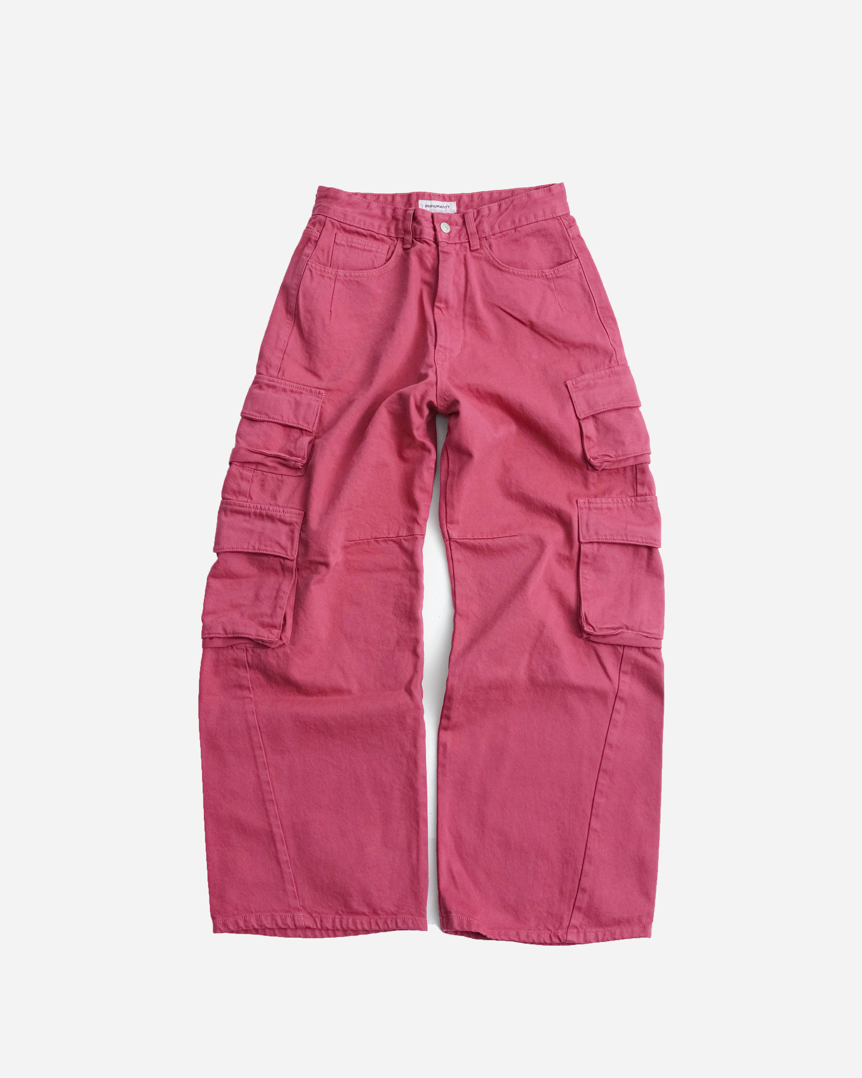 CURVED SULFUR DYED CARGO PANTS (HOT PINK)